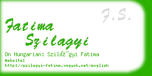 fatima szilagyi business card